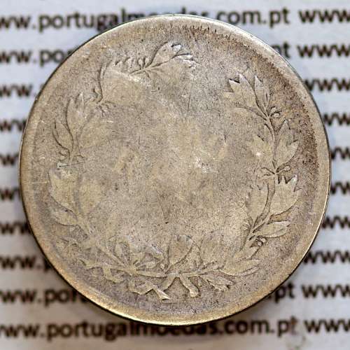200 réis 1862 prata D. Luis I, dois tostões prata 1862, World Coins Portugal KM 507