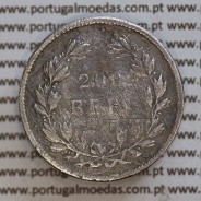 200 réis 1862 prata D. Luis I, dois tostões prata 1862, World Coins Portugal KM 507