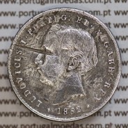 200 réis 1862 prata D. Luis I, dois tostões prata 1862, World Coins Portugal KM 507