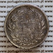 200 réis 1862 prata D. Luis I, dois tostões prata 1862, World Coins Portugal KM 507