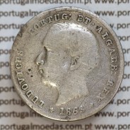 200 réis 1863 prata D. Luis I, dois tostões prata 1863, World Coins Portugal KM 507
