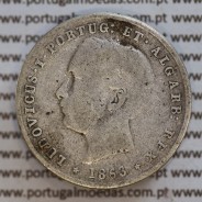 200 réis 1863 prata D. Luis I, dois tostões prata 1863, World Coins Portugal KM 507