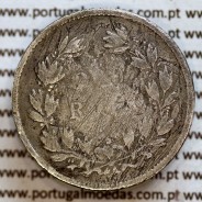 200 réis 1863 prata D. Luis I, dois tostões prata 1863, World Coins Portugal KM 507