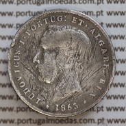 200 réis 1863 prata D. Luis I, dois tostões prata 1863, World Coins Portugal KM 507