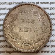 200 réis 1887 prata D. Luis I, dois tostões prata 1887, World Coins Portugal KM 512