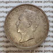 200 réis 1887 prata D. Luis I, dois tostões prata 1887, World Coins Portugal KM 512