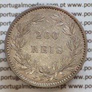 200 réis 1887 prata D. Luis I, dois tostões prata 1887, World Coins Portugal KM 512