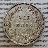 200 réis 1887 prata D. Luis I, dois tostões prata 1887, World Coins Portugal KM 512