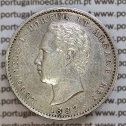 200 réis 1887 prata D. Luis I, dois tostões prata 1887, World Coins Portugal KM 512