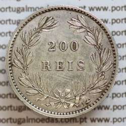 200 réis 1887 prata D. Luis I, dois tostões prata 1887, World Coins Portugal KM 512