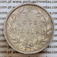 200 réis 1887 prata D. Luis I, dois tostões prata 1887, World Coins Portugal KM 512