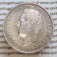 200 réis 1887 prata D. Luis I, dois tostões prata 1887, World Coins Portugal KM 512
