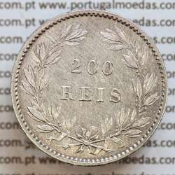 200 réis 1887 prata D. Luis I, dois tostões prata 1887, World Coins Portugal KM 512