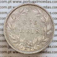 200 réis 1887 prata D. Luis I, dois tostões prata 1887, World Coins Portugal KM 512