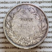 200 réis 1887 prata D. Luis I, dois tostões prata 1887, World Coins Portugal KM 512