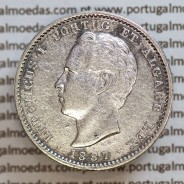 200 réis 1887 prata D. Luis I, dois tostões prata 1887, World Coins Portugal KM 512