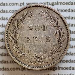 200 réis 1887 prata D. Luis I, dois tostões prata 1887, World Coins Portugal KM 512