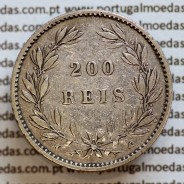 200 réis 1887 prata D. Luis I, dois tostões prata 1887, World Coins Portugal KM 512