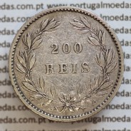 200 réis 1887 prata D. Luis I, dois tostões prata 1887, World Coins Portugal KM 512