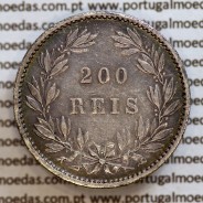 200 réis 1887 prata D. Luis I, dois tostões prata 1887, World Coins Portugal KM 512