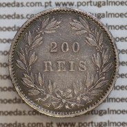 200 réis 1887 prata D. Luis I, dois tostões prata 1887, World Coins Portugal KM 512
