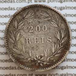 200 réis 1887 prata D. Luis I, dois tostões prata 1887, World Coins Portugal KM 512
