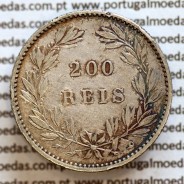 200 réis 1887 prata D. Luis I, dois tostões prata 1887, World Coins Portugal KM 512