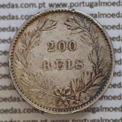 200 réis 1887 prata D. Luis I, dois tostões prata 1887, World Coins Portugal KM 512