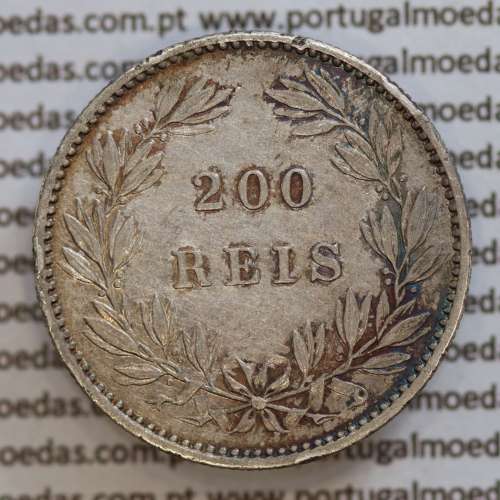 200 réis 1887 prata D. Luis I, dois tostões prata 1887, World Coins Portugal KM 512