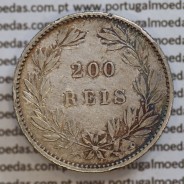 200 réis 1887 prata D. Luis I, dois tostões prata 1887, World Coins Portugal KM 512