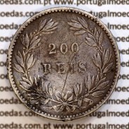 200 réis 1887 prata D. Luis I, dois tostões prata 1887, World Coins Portugal KM 512