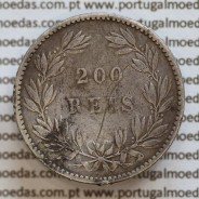 200 réis 1887 prata D. Luis I, dois tostões prata 1887, World Coins Portugal KM 512
