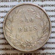 200 réis 1887 prata D. Luis I, dois tostões prata 1887, World Coins Portugal KM 512