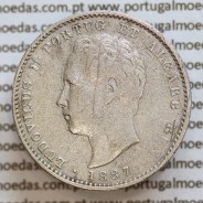200 réis 1887 prata D. Luis I, dois tostões prata 1887, World Coins Portugal KM 512