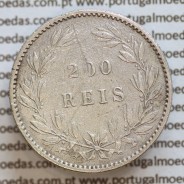 200 réis 1887 prata D. Luis I, dois tostões prata 1887, World Coins Portugal KM 512
