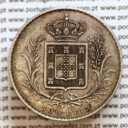 500 réis 1870 prata D. Luis I, moeda de cinco tostões prata 1870, World Coins Portugal KM 509 L1.12.07.A5