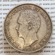 500 réis 1870 prata D. Luis I, moeda de cinco tostões prata 1870, World Coins Portugal KM 509 L1.12.07.A5