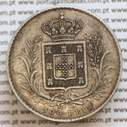 500 réis 1870 prata D. Luis I, moeda de cinco tostões prata 1870, World Coins Portugal KM 509 L1.12.07.A5