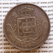 500 réis 1870 prata D. Luis I, moeda de cinco tostões prata 1870, World Coins Portugal KM 509 L1.12.07.A8