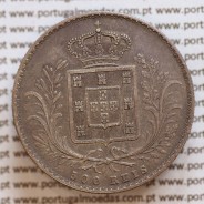 500 réis 1870 prata D. Luis I, moeda de cinco tostões prata 1870, World Coins Portugal KM 509 L1.12.07.A8