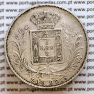 500 réis 1871 prata D. Luis I, moeda de cinco tostões prata 1871, World Coins Portugal KM 509 L1.12.08.A5