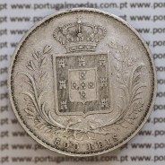 500 réis 1871 prata D. Luis I, moeda de cinco tostões prata 1871, World Coins Portugal KM 509 L1.12.08.A5