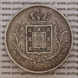 500 réis 1871 prata D. Luis I, moeda de cinco tostões prata 1871, World Coins Portugal KM 509. L1.12.08.B3