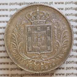 500 réis 1871 prata D. Luis I, moeda de cinco tostões prata 1871, World Coins Portugal KM 509. L1.12.08.b4