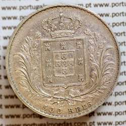 500 réis 1871 prata D. Luis I, moeda de cinco tostões prata 1871, World Coins Portugal KM 509 .L1.12.08.B8