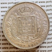 500 réis 1871 prata D. Luis I, moeda de cinco tostões prata 1871, World Coins Portugal KM 509 .L1.12.08.B8