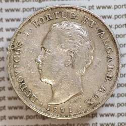 500 réis 1871 prata D. Luis I, moeda de cinco tostões prata 1871, World Coins Portugal KM 509 .L1.12.08.B8