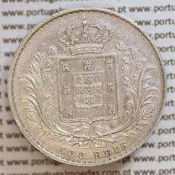 500 réis 1871 prata D. Luis I, moeda de cinco tostões prata 1871, World Coins Portugal KM 509 .L1.12.08.B8