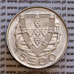 5$00 1946 prata, moeda 5 Escudos prata 1946 da Republica Portuguesa, (MBC+/Bela-), World Coins Portugal KM 581