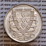 5$00 1946 prata, moeda 5 Escudos prata 1946 da Republica Portuguesa, (MBC+/Bela-), World Coins Portugal KM 581